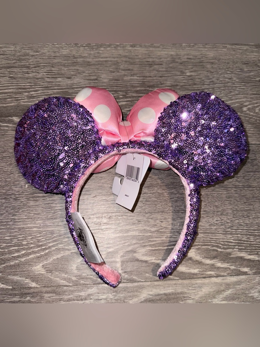Disney Parks Minnie Mouse Ears Lavender Purple Sequined Design - Picture 2 of 2